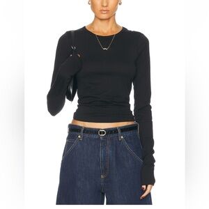 Eterne Fitted Crewneck Long Sleeve Top